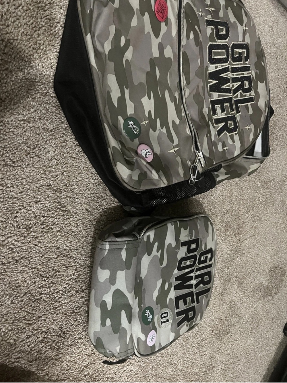 Children Place Camo Girl Power Backpack And Lunch Bag Combo